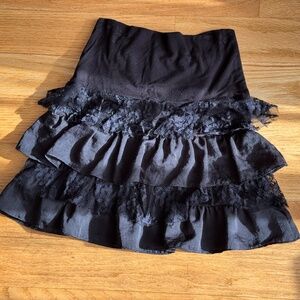 WESTERN WEAR S BLACK FRINGE MINI SKIRT